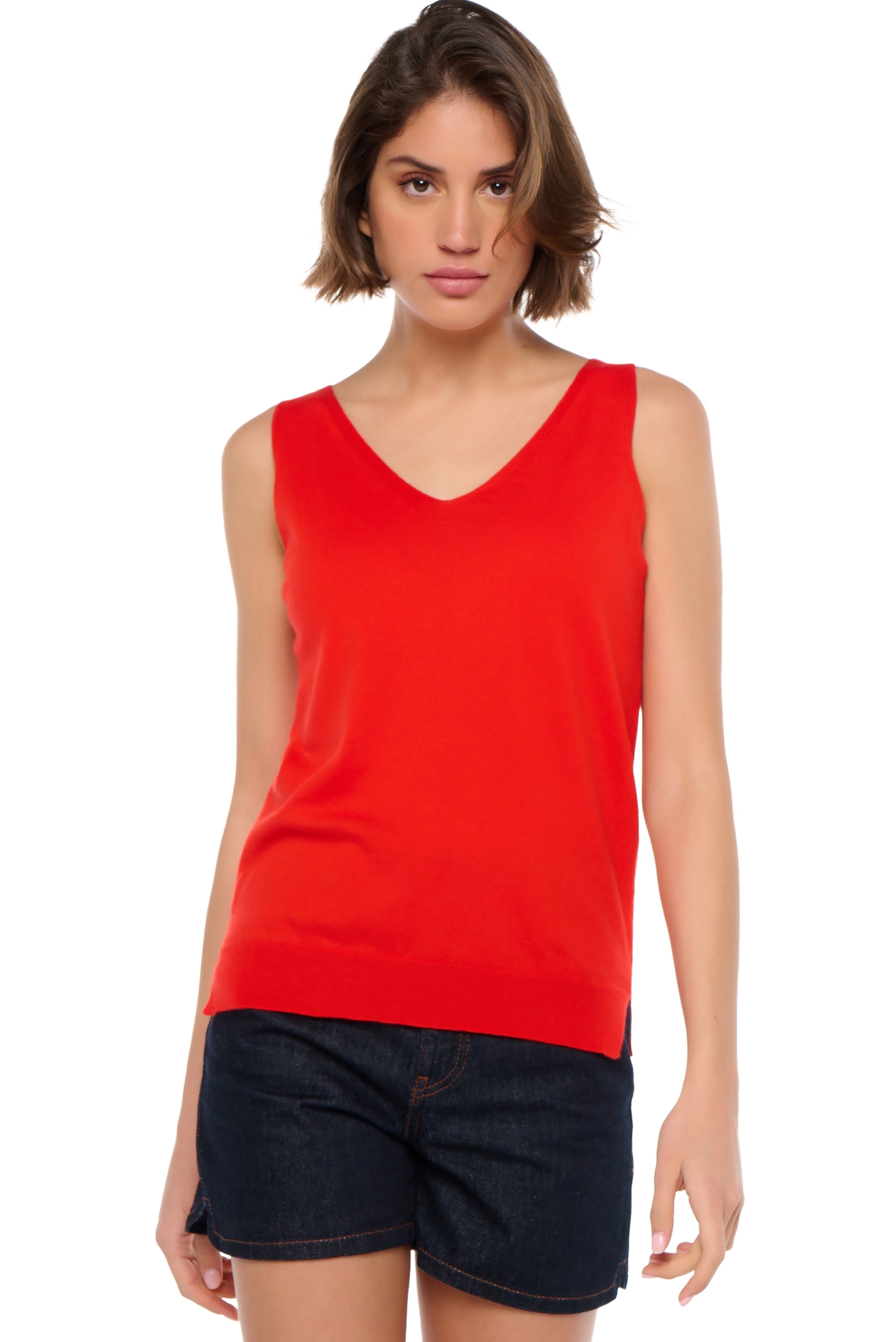 Cashmere & Cotton ladies cashmere cotton sadie tomato xs